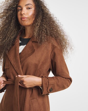 Tan Suedette Trench Coat