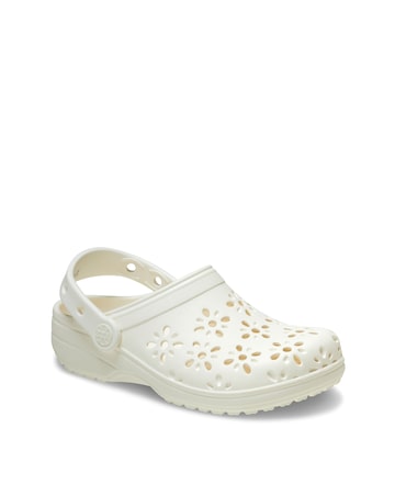 Crocs Chalk Classic Floral Cut Out Clog - Standard Fit