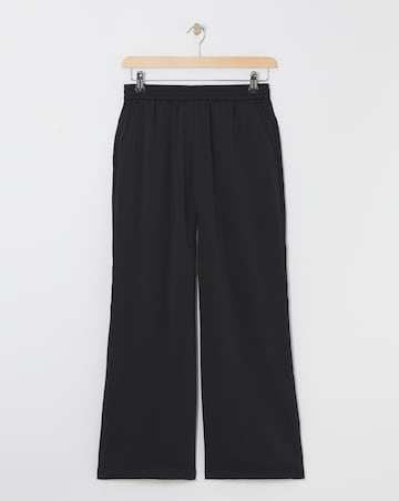 Black Satin Wide Leg Trousers