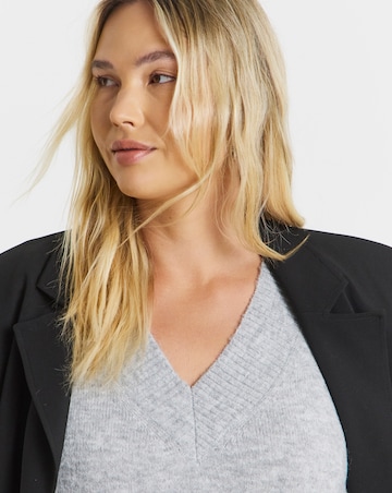 Cosy Yarn Grey Marl V-Neck Tunic