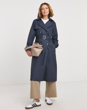 Navy Coated Trench Coat
