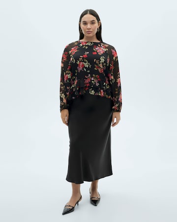 Mango Floral Ruffled Blouse