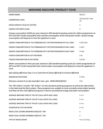 Indesit IMA 864 My Time Washing Machine - White + Install