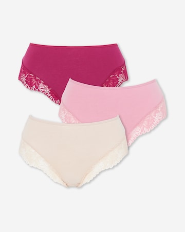 Pretty Secrets (3 Pack) Midi Brazilian Knickers Pink Multi
