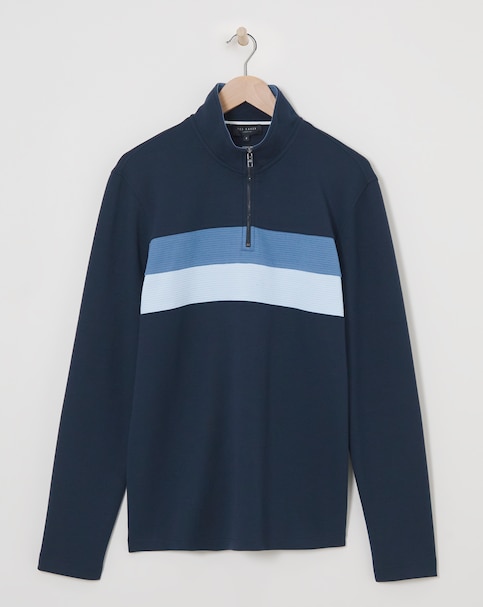 Ted Baker Veller Super Soft 1/4 Zip Long Sleeve Top