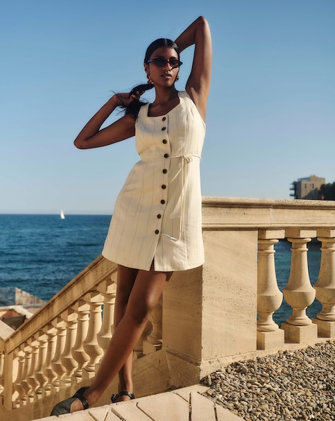 Simply Be Premium Linen Blend Tailored Dress