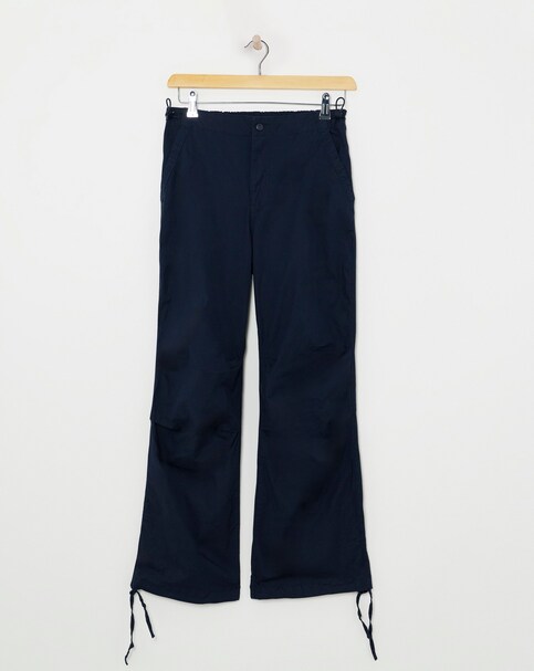 Navy Cotton Rich Parachute Utility Trousers