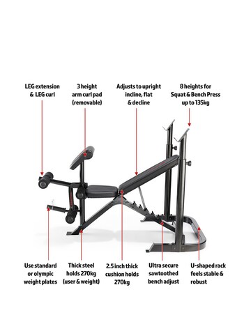 Marcy BE3000 Mid Width Bench and Adjustable Squat Rack