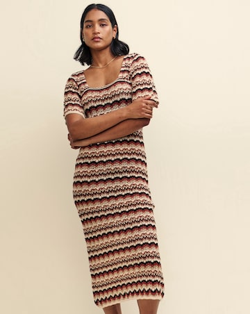 Nobody's Child Mock-Crochet Knitted Midi Dress