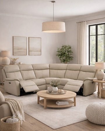 Aspire Kingsmere Leather Power Recliner Corner Sofa