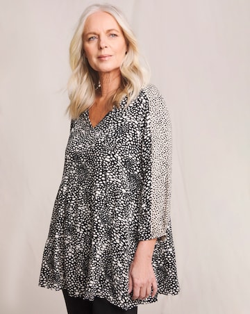 Julipa Mixed Print Tiered Blouse