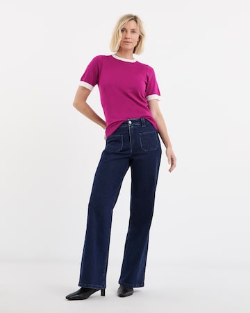 Contrast Tipping Knitted T-shirt