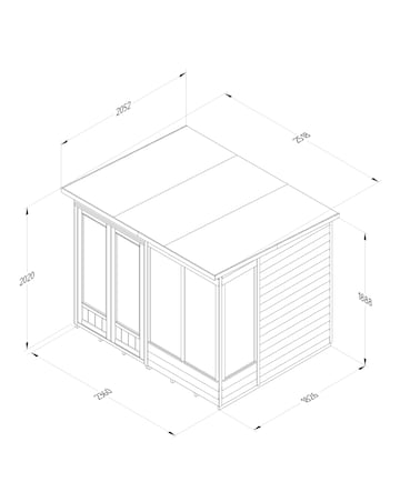 Forest 4LIFE Pent Summerhouse 8x6 - Double Door - 4 Window (Home Delivery)