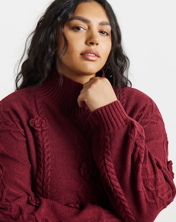 Lovedrobe Floral Cable Knit Jumper