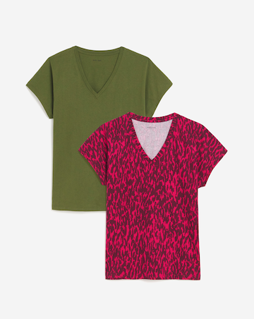 2 Pack V Neck Short Sleeve