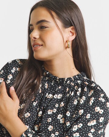 Simply Be Ditsy Print Drop Waist Smock Dress