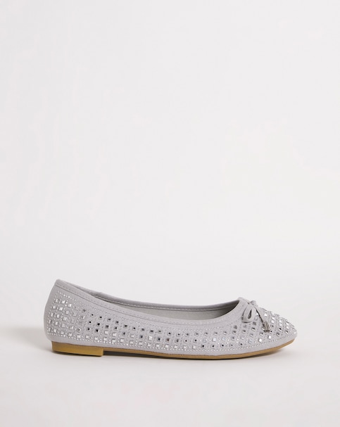 Charlize Embellished Ballerina Shoes - Wide Fit (E)