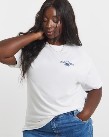 White Saint Tropez Back Graphic T-Shirt