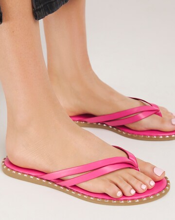 Poppy Two Strap Toe Post Classic Flat Sandals Extra Wide EEE Fit Simply Comfort