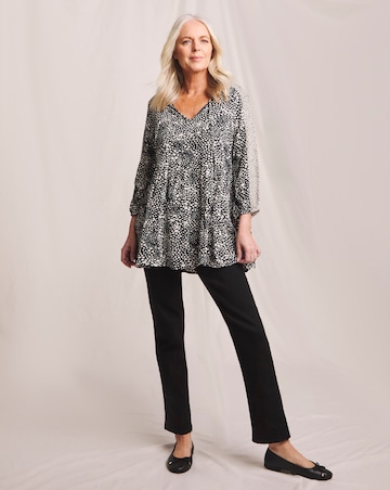 Julipa Mixed Print Tiered Blouse