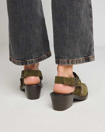Elyria Suede Western Detailed Mule Shoes - Extra Wide Fit (EEE)