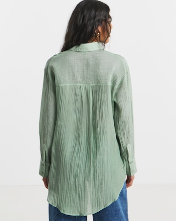 Sage Pintuck Tuxedo Shirt