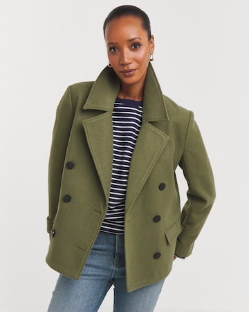 Green Short Reefer Coat