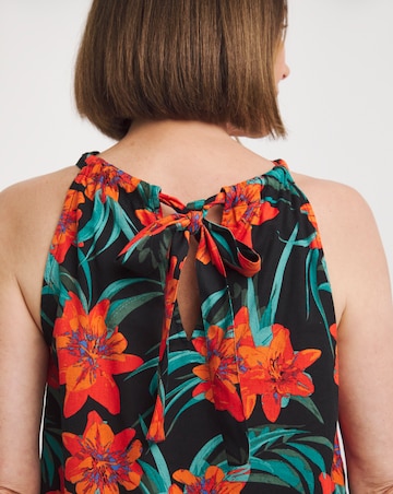 Tropical Print Halter Neck Vest