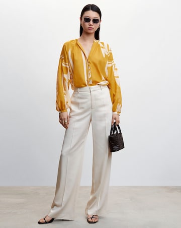 Mango Pufed Sleeve Printed Shirt