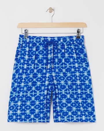 Blue Print Pull On Knee Length Shorts