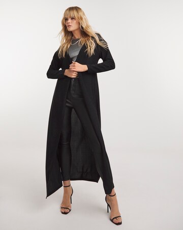Black Glitter Knit Maxi Cardigan