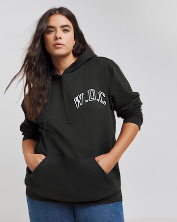Black Washington Back Print Hoodie