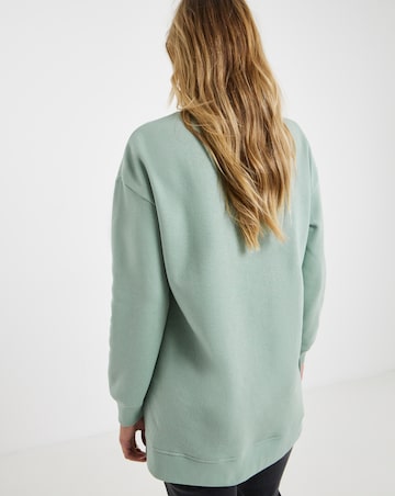 Sage Side Split Sweatshirt Tunic