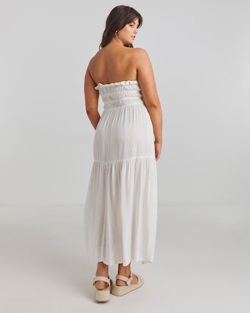 Lurex Bandeau Maxi Beach Dress