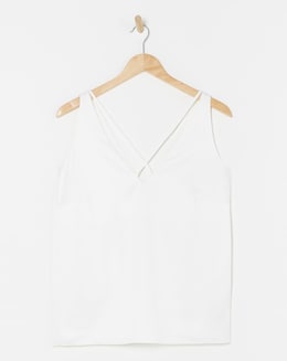 Ivory Criss Cross Satin Cami