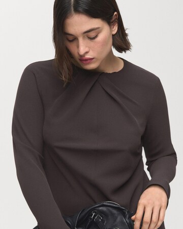 Mango Long-Sleeve Mini Dress With Draped Neck