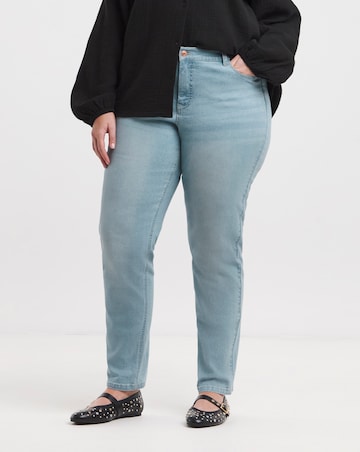 Simply Be Light Wash 24/7 Boyfriend Jeans