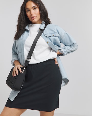 Simply Be Black Value Jersey Tube Mini Skirt