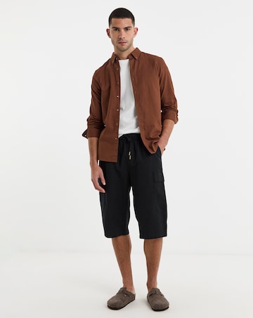Linen 3/4 Length Cargo Short