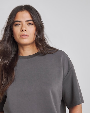 Simply Be Slate Grey Luxe Modal Short Sleeve Sweatshirt