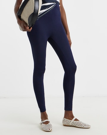 Navy Jersey High Waisted Leggings