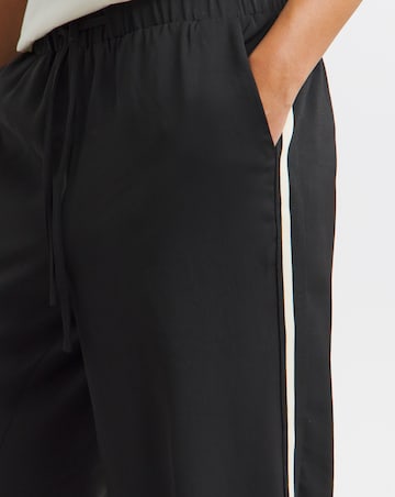 Black Side Stripe Wide Leg Trousers