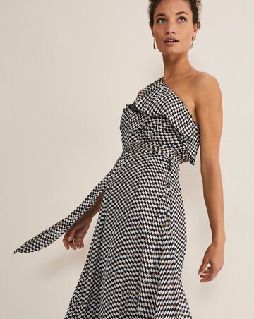 Phase Eight Kaz Check One Shoulder Dress