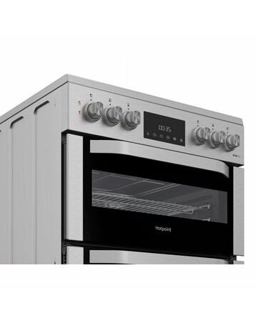 Hotpoint HDE6VDCAX 60cm Electric Double Cooker with Air Fry - Stainless Steel