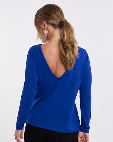Black & Cobalt 2 Pack V Back Tops