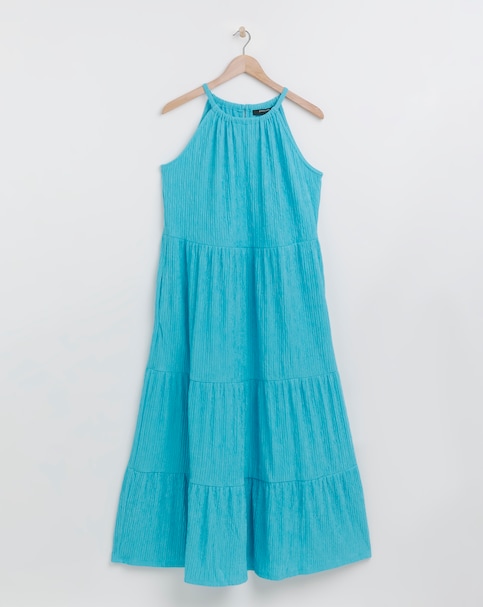 Textured Halter Maxi Dress