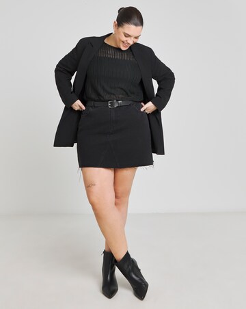 Washed Black Blue 5 Pocket Denim Mini Skirt