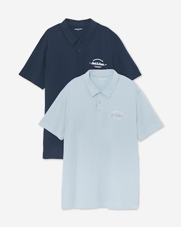 Jack & Jones Brandon Logo Polo 2 Pack - Navy/Blue