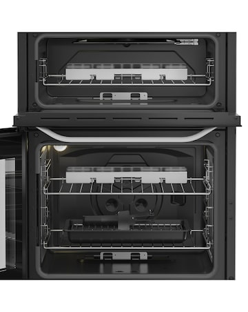 Hotpoint HDG6GDCW 60cm Gas Double Cooker with Glass Lid - White