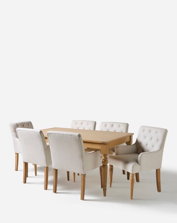 Margot Oak Dining Table with 6 Mae Chairs